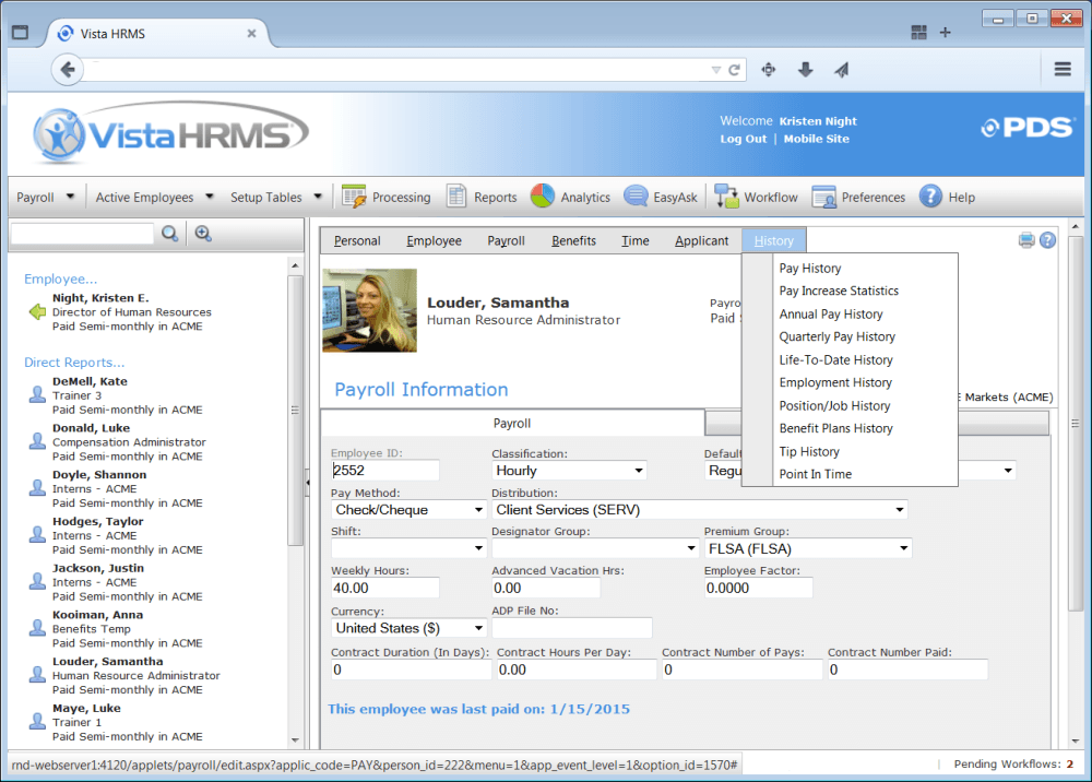 Vista HRMS Payroll Vista HRMS Payroll