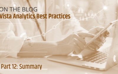 Vista Analytics Best Practices: Summary